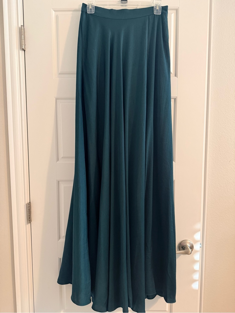 Morning Lavender Jade green/Teal Flowing Maxi Skirt - Women, Medium
